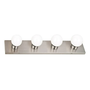 Design House Contemporary 4-Light Satin Nickel Dimmable LED Vanity Light