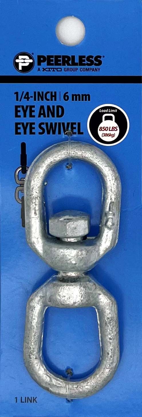 (2 pack) 1/4" Eye and Eye Swivel, Galvanized, Peerless Chain Company, #4716138EE