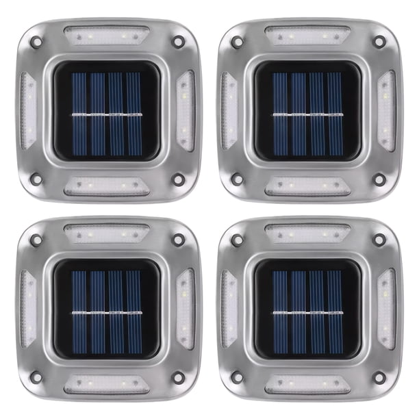 Yuarrent El paso solar impermeable enciende la instalación fácil para las luces que acampan al aire libre de la seguridad al aire libre al Iluminación y accesorios luz blanca 4 piezas