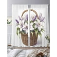 thumbnail image 2 of Pastoral Floral Sheer Curtains for Living Room Bedroom Spring Meadow Blooms Botanical Sheer Curtains 108 Inch Long 2 Panels Set Light Filtering Curtain Window Treatments Drapes for Dining Room, 2 of 6