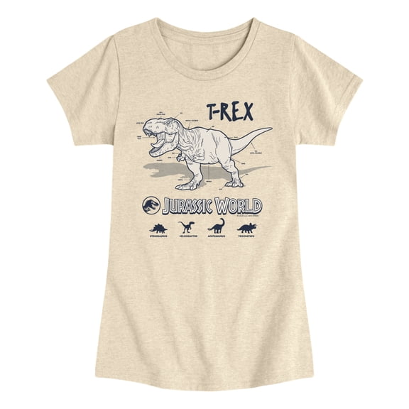 Jurassic World - Rex Info - Youth Girls Fitted Short Sleeve T-Shirt