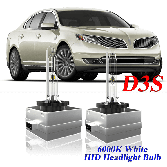 For Lincoln MKS 2009-2016 D3S HID Headlight High/Low Beam 6000K Crystal White Xenon Bulbs Set 2