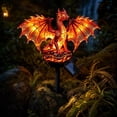thumbnail image 4 of Dragon Legacy Golden Ember Edition Solar Garden Light, Ember Dragon Luminous Outdoor Statue, Gothic Medieval Halloween Patio Decor, Special Gift for Dragon Lovers, 4 of 8