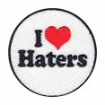 thumbnail image 2 of I Love Haters Patch Round Heart Iron On Embroidered, 2 of 3