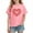 #0387-Pink, variant on Kids Back to School Graphic Print Casual Short Sleeve Cotton Tee Breathable Summer Top for Boys Girls School Activity