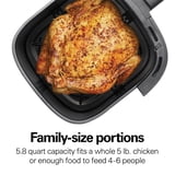 Hamilton Beach 5.8 Quart Air Fryer with Digital Touch Controls and Nonstick Basket, Stainless Steel — image 3