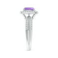 thumbnail image 3 of ANGARA Natural 1.35 Ct. Amethyst with Diamond Halo Ring in 14K White Gold for Women (Ring Size: 3.5), 3 of 9