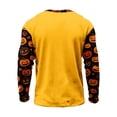 thumbnail image 4 of XUANTAOO Halloween Shirt for Kids Vintage Print Yellow Long Sleeve Pumpkin Ghost Print Tee Halloween Shirts for Girls Boys 10-11 Years, 4 of 5