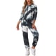 thumbnail image 2 of INSPIRAR CHIC Conjunto de Sudadera Tie Dye para Mujeres, Sudadera con Capucha, Jogging de 2 Piezas, Conjunto de Ropa, Negro, 2 of 6