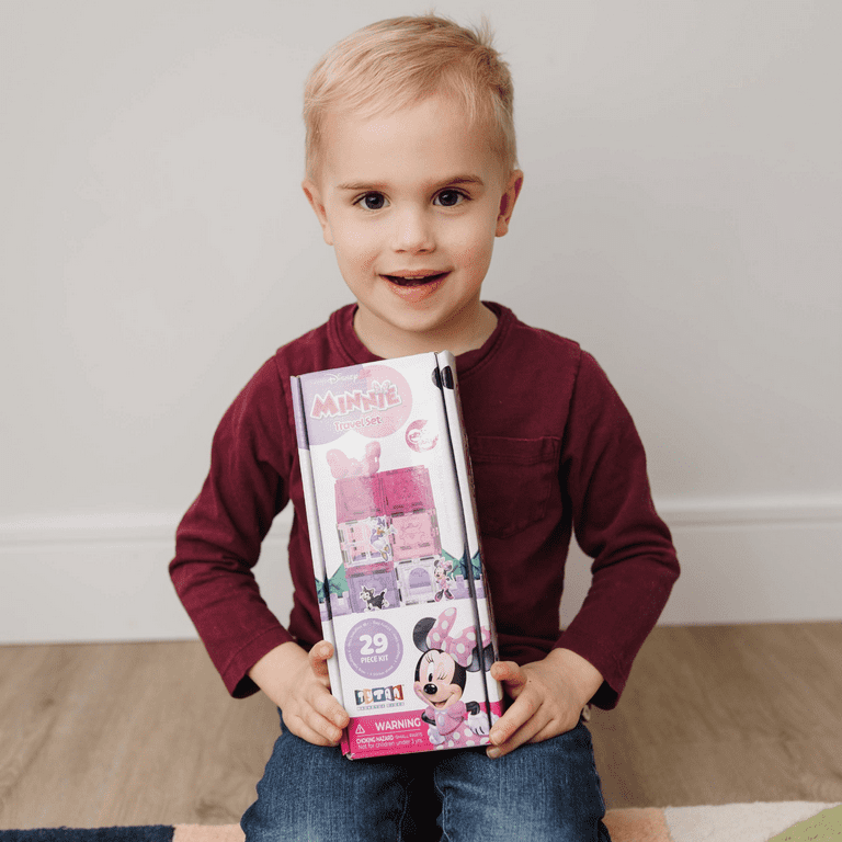 Official Disney Junior Minnie Mouse Magnetic Tile Travel Set - 29-Piece - Ages 3+