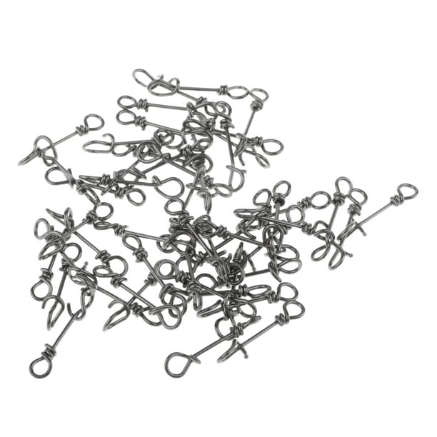 50pcs Strong Quick Change Fishing Snap Swivel Clips 0.14/0.3/0.6g - 22mm 