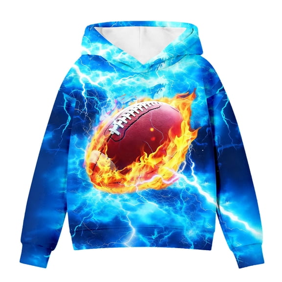 WAYUTE Sweatshirts for Girls and Sports Athletic Long Sleeve Hooded Sweatshirt with Cool Football Graphic for Fall Winter Casual Outdoor Wear