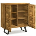 thumbnail image 3 of Lowry 39 inch Wide Solid Acacia Wood Modern Industrial Medium Storage Cabinet in Distressed Golden Wheat, 3 of 11