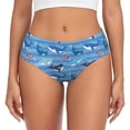 thumbnail image 1 of Balery Blue Fish Ropa Interior de Algodón para Mujer con Dibujo – Braguitas Cómodas y Elásticas, Estilo Clásico-Large, 1 of 6