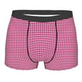 thumbnail image 4 of Goofa Pink Gingham Printed Men's Boxer Briefs Underwear, Moisture-Wicking Underwear, Trunk,Soft and Breathable Cotton Underwear-Medium, 4 of 9