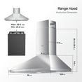 thumbnail image 5 of Midea 30-inch Ducted Pyramid Range Hood: 450 CFM, Stainless Steel, 3-Speed Fan, Wall Mount, MVP30W6AST, New, 5 of 5