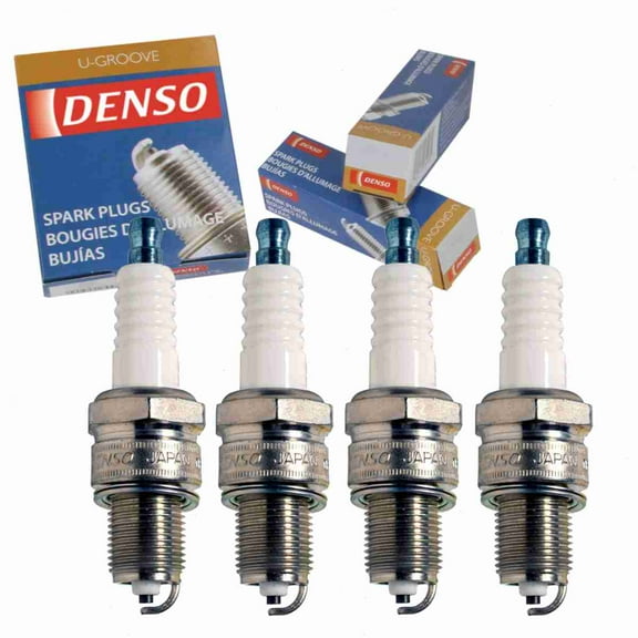4 pc DENSO Standard U-Groove Spark Plugs compatible with Fiat 124 1.2L 1.4L 1.8L 2.0L L4 1969-1981