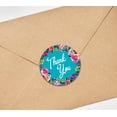 thumbnail image 3 of Darling Souvenir Round 45 Pcs Floral & Vines Border Turquoise Thank You Stickers Envelope Seal-1.6 Inches, 3 of 4