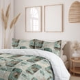 thumbnail image 2 of Ambesonne Grunge Down Alternative Quilt Comforter, Bohemian Rectangular Forms, Full, Laurel Green Dark Brown, 2 of 5