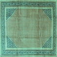 thumbnail image 1 of Ahgly Company Indoor Square Persian Turquoise Blue Traditional Area Rugs, 7' Square, 1 of 4