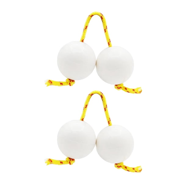 2 pares de bolas de arena para agitar a mano, instrumento de percusión maracas. Blanco