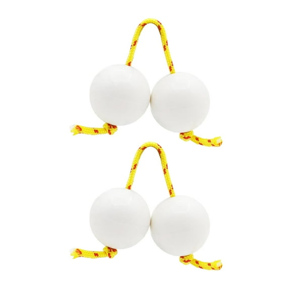 Milaget 2 Paires Hochet Shaker Africain Maracas Instrument de Percussion Musique Shaker à Oeufs Blanc