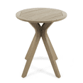 thumbnail image 4 of Tcbosik Round Side Table for Outdoor, 27.5" Acacia Wood End Table for Balcony, Backyard, Patio, Garden, Deck, Grey, 4 of 8