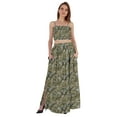 thumbnail image 1 of Bimba 2 Pcs Robe de Plage Aguichant pour Femmes Imprimée Smockée Crop Top & Longue Jupe Ensemble, 1 of 7