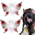 thumbnail image 1 of Pinzas para el cabello con forma de mariposa: las más nuevas de 2024, pinzas para el cabello con forma de mariposa en movimiento, pasadores con forma de pico de pato y mariposa voladora con diamantes, 1 of 6