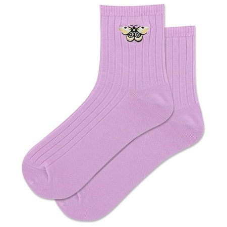 

HotSox Women s Embroidered Moth Anklet Socks 1 Pair Purple Women s 9-11 Shoe