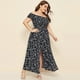 thumbnail image 3 of Vestido HUOGUO para mujer, talla grande, hombros descubiertos, estampado floral, 3 of 5