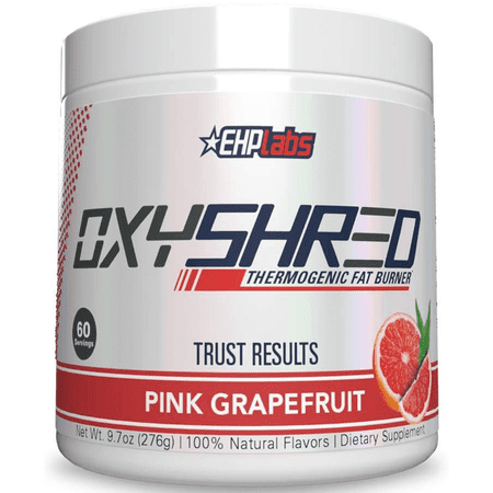 EHPlabs OxyShred Thermogenic Shredding Supplement - Clinically Proven  Promotes Shredding  Energy Booster  Pre Workout  Mood Booster - Pink Grapefruit  60 Servings
