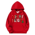 thumbnail image 4 of BaoFuBaoMei Hoodies for Boys Girls Christmas Merry Christmas Long Cuffed Sleeve Sweatshirt Tops with Pockets Loose Hooded Fall Clothes for Christmas Dinner Vacation Holiday, 4 of 8