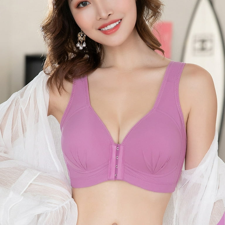 Plus Size Push Up Bra Convenient To Use For Women 46 Purplish Red