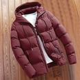 thumbnail image 4 of CaComMARK PI Men's Winter Coat Casual Waterproof Warm Winter Parka jacket Warm Thicken Ski Coat Wine 8(M), 4 of 6