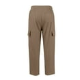 thumbnail image 5 of Men Cargo Sweatpants Open Bottom Drawstring Solid Sweatpants with Pockets Straight Leg Pants Wide Leg Lightweight Baggy Gym 2025 Joggers Trouser for Yoga,Brown 3XL, 5 of 6