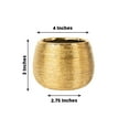 thumbnail image 3 of Efavormart 4 Pack | 3" Gold Textured Ceramic Flower Vase Pots, Round Brushed Indoor Planters, 3 of 11