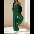 thumbnail image 4 of de Verano para Mujer, de una Pieza, con Tirantes Finos y Pierna , con Bolsillos Verde L, 4 of 7