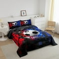 thumbnail image 3 of Erosebridal Soccer Bedding Sets Full with Comforter,Sport Theme Duvet Insert,Black Reversible,3pcs, 3 of 7