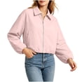 thumbnail image 5 of Bomber Jacket Women Lapel Collar Zip Up Crop Windbreaker Jackets Athleisure Going Out Hiking Travel Coats, S, 5 of 6