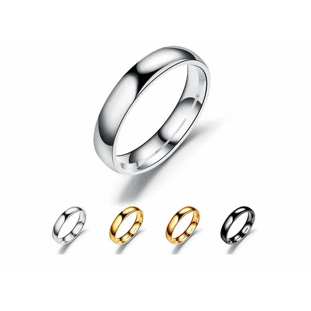 Anillo De Pareja De Titanio Liso De Acero Inoxidable Simple Xtellar plateado