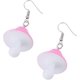 thumbnail image 3 of Pendientes colgantes con forma de hongo de colores, divertidos, dulces y adorables, con gancho único para mujer, color rosa, 3 of 5