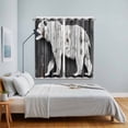 thumbnail image 4 of Vintage Bear Kitchen Curtains 63 Inch Length, Retro Farmhouse Country Wooden Grain Grommet Top Bedroom Living Room Curtains, Light Filtering Cafe Curtain Drapes 2 Panels Set 84''x63'', 4 of 9