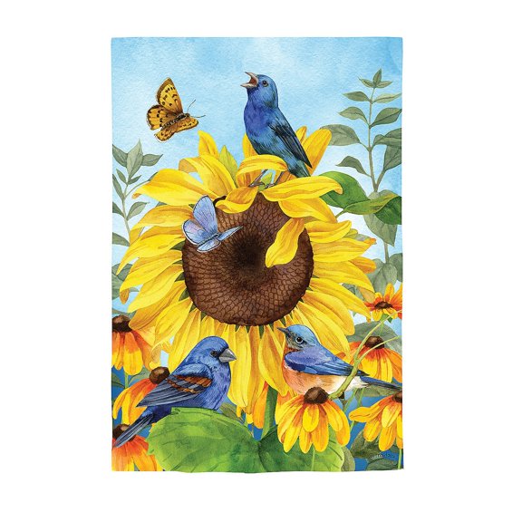 Evergreen Sunflower Glory Suede Garden Flag 12 x 18 Inches Indoor Outdoor Decor