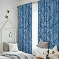 thumbnail image 5 of Blackout Kids Curtains,Blue Pioneer Flower and Paisley Pattern Childrens Insulated Curtains Set Of 2,Bedroom Essentials,Toddler Room Decor 52x84in(132x213cm), 5 of 5