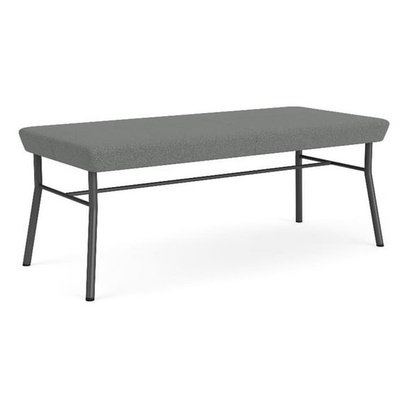 Mystic Reception Waiting 18.5" 2-Seat Bench / Charcoal Steel / Light Gray