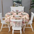 thumbnail image 2 of Pioneer Flower Floral Print Pattern Round Tablecloth 60"x60",Wrinkle Wipeable Table Cloth for Kitchen Dining Room Picnic Patio Party, 2 of 6