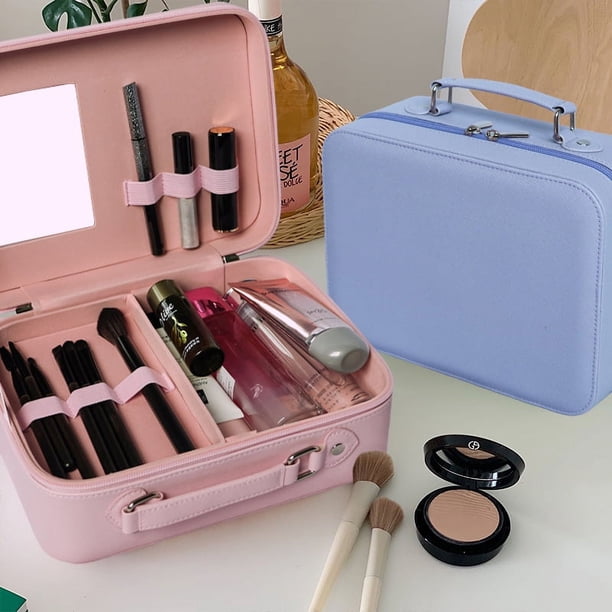 Estuche para cosméticos de estilo coreano, muy popular, portátil, de viaje, de gran capacidad, para guardar cosméticos