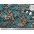 thumbnail image 2 of Soimoi Moss Georgette Fabric Leopard & Tiger Animal Skin Fabric Prints by Yard 42 Inch Wide, 2 of 3