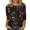 Black, variant on Women's Butterfly/Face Print 3/4 Sleeve T-Shirt, Artistic Graphic Tee with Unique Pattern, Casual Artwear Top